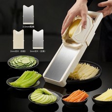 多功能切菜器 不傷手 刨絲器, 1套, 2刀片 切絲器3mm粗絲/切片