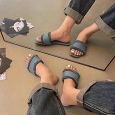 여성 패브릭 오픈토 실내외 착용 여름 외출 데일리 샌들