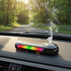 HK sell 에어뮤즈 차량용 번호판 무드등 태양광 자동 디퓨저 TR13, 1세트, 화이트머스크, 블랙 본체+디퓨저리필260ml