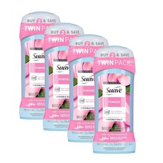 수아브 데오드란트 파우더향 2입 Suave Antiperspirant Deodorant Powder, 147g, 4개