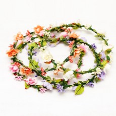 펫플랜트 미니 플라워 화관_4colors, 04_(색상)우유흰색, 01_(작약)선택안함