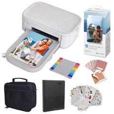 HP Sprocket Studio Plus WiFi 프린터 iOS 및 안드로이드 장치 4x6인치 사진 무선 인쇄 화이트, Gift Bundle