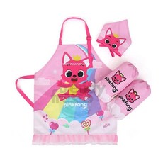 다올 핑크퐁 레인보우 앞치마 3종 두건토시세트