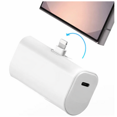 미니 일체형 도킹형 보조배터리 기내반입 5000 C타입 8핀, 화이트