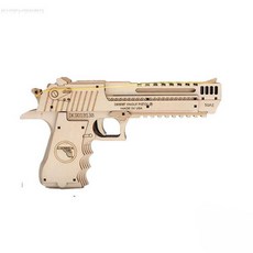 나무3D입체퍼즐 고무밴드 총 모형 조립 만들기 키트, 권총 P320