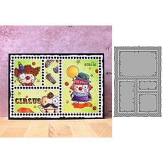 크리스마스 레트로 만화 장식 금속 절단 다이 스텐실 앨범 종이 카드 공예, 1개