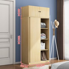 틈새 옷장 팬션 낮은 이불장 조립식 이불 수납장 소나무, 2개 문, 조립 완료, 180높이 100길이 50깊이 내추럴우드