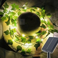 호야댁디자인 태양광 넝쿨 나뭇잎 LED전구10m, 1개