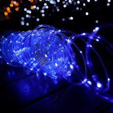 HK.sell LED 태양광 호스 조명등 대용량 대형 패널 32M 300구, 블루
