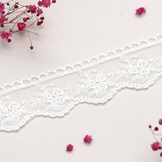 퀼트스타 로맨틱 로즈 오간자 자수레이스_화이트 191, 1개, 화이트