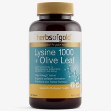 허브 오브 골드 라이신 1000 + 올리브잎 추출물 Herbs of Gold Lysine + Olive Leaf, 1개, 100정