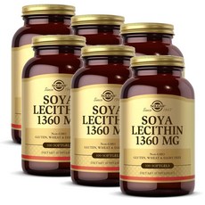 솔가 소야 레시틴 1360mg 소프트젤 Solgar SOYA Lecithin, 100정, 6개