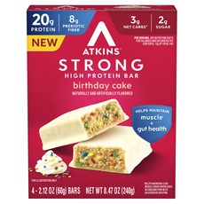 ATKINS Strong 高蛋白棒 生日蛋糕口味 4入, 1個, 240g