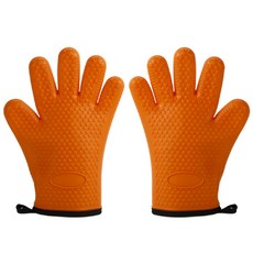 Unionvicky 하우스홀드 안티 스컬드 히트 인슐레이션 글러브 실리콘 냄비장갑, 1개, Orange