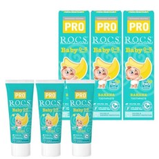 R.O.C.S. PRO 100%] (3) 록스 베이비(0~3세) 바나나 맛 [천연 유래 성분 무첨가 불소