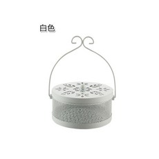 mamabao 復古風鏤空香薰爐 蚊香爐 蚊香盒-14.9*7.5，鐵藝蚊香架，室內防蚊必備，安全香薰爐, 白色14.9*7.5