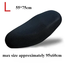 통기성 3D 메쉬 오토바이 시트 커버 패드 오토바이 스쿠터 블랙 시트 커버 쿠션 미끄럼 방지 그리드, 01 Black 1, 1개