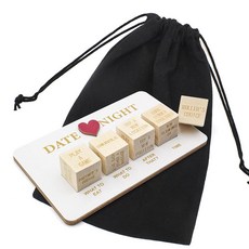 해외 HBYDO 데이트 나이트 주사위 재미있는 나무 밤 아이디어 가방 포함 성인 커플 남편 아내 게임 기념일 크리스마스 생일 발렌타인 선물 미국매장정품+ 1707815