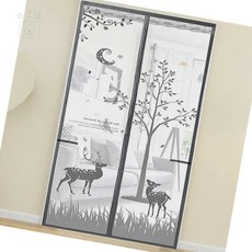 루다스 자석방충문 사슴 자석 문 모기장 100x210cm 그레이