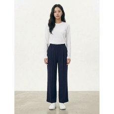 올리비아하슬러 블랙 밴딩포인트 와이드핏 팬츠 OHBMPT402