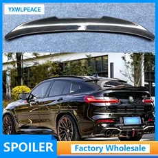 BMW X4 G02 X4M F98 드라이버 20i 드라이브 30i 18-24호환 카본 리어 스포일러, FRP 유광 Black