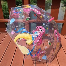 兒童透明雨傘 可愛卡通直柄學生男孩傘