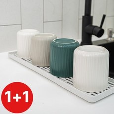 디딕 좁은 공간 활용 물빠짐 트레이, 2개, 연한 그레이, 1단