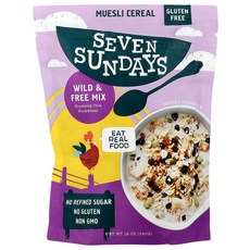 세븐 선데이즈 뮤즐리 시리얼 와일드 프리 믹스 블루베리 메밀 12온스 340g Seven Sundays Muesli Cereal Wild Free Mix Blueberry Ch, Seven Sundays (세븐 선데이) Sundays