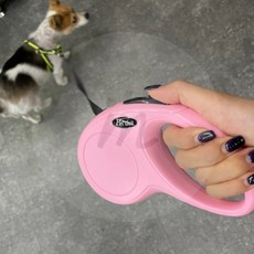 꿀이맘 강아지 산책 리드줄 핑크 5m 강아지자동리드줄