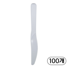 생활엔 데일리핏 일회용 나이프 16.8cm_화이트_개별포장, 1개, 100개