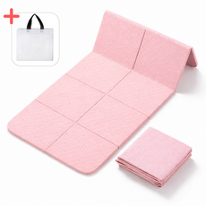 글로윅 접이식 요가매트 파우치 수납 소음방지 운동매트, 1개, 핑크