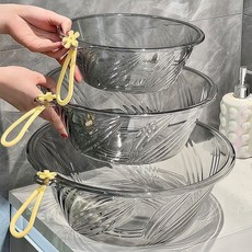 學生宿舍家用臉盆大號加厚透明塑料洗臉盆洗衣盆壁掛洗菜盆子腳盆, 透明白--升級加厚/品質,洗臉/洗菜/洗腳盆[大號]送軟矽膠掛繩, 1個