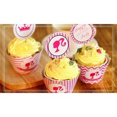 Barbie 蛋糕圍邊插牌 派對裝飾組, 詳見包裝, 詳見包裝