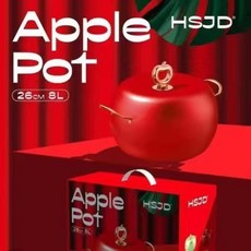 新款蘋果鍋 不沾鍋 家用煲湯鍋 大容量燉鍋 多功能養生鍋 禮品直銷, 蘋果湯鍋紅色【彩盒包裝】, 1個