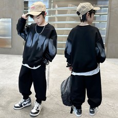 비비키드 남아 봄 가을 초중생 상하복 세트 영어 초등생 캐쥬얼 추리닝 주니어 긴팔티 긴바지