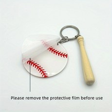棒球鑰匙圈 DIY名字掛牌書包掛件 空白鑰匙圈, 1個, 空白鑰匙圈1個, 白色