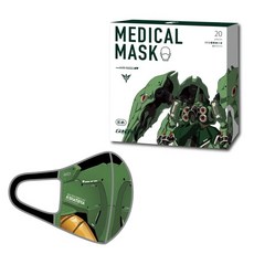 康匠鋼彈系列 立體彈性棉口罩 20片/盒, 殺地利裝甲（20片）, 1個