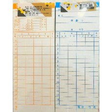 辦公王 微電腦打鐘出勤卡 20131型 無孔50張 小尺寸綠紅款