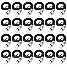 원폴뎀 블랙 스테인리스 호루라기, 24개, 메탈