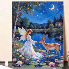 [샵포유] DIY 유화 그림 그리기 세트 (40x50cm), 1세트, 서있는 천사