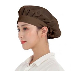 無品牌 透氣防塵工作帽 廚房衛生防油煙廚師帽, 1個, 咖啡色網 鬆緊調節