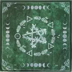 게임 타로 테이블 매트 카드 보드 천 벨벳 매직 러그 식탁보, 70x70cm 벨벳 도톰한 벨벳 원단, 20. 그린 웰스 스타, 1개