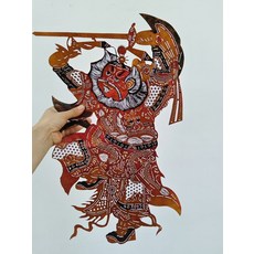 皮影 鍾馗 上等牛皮手工雕刻收藏擺飾, 如圖所示, 1個