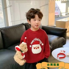聖誕節服飾 兒童毛衣 雪人毛衣 兒童聖誕裝 紅綠針織衫