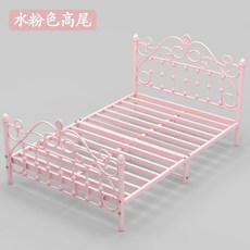 철제 프레임 침대 핑크 공주침대 공주풍 매트리스 베드 레트로 받침대 일반형 침대프레임 일반, A. 핑크 하이테일(3.8cm)