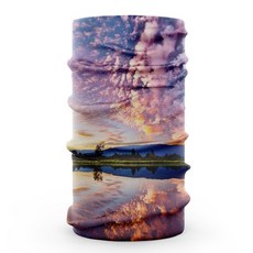 廣隆 冰絲頭巾 冷感透氣防曬魔術頭巾 防風防塵騎行面罩 運動頭巾頭套圍脖口罩面罩 抗UV透氣吸汗, 日出湖畔, 1個