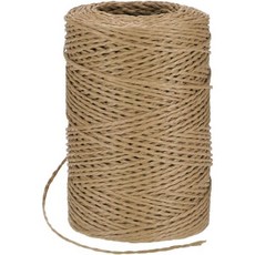 크로셰용 라피아 실 선물 포장용 131야드 1.5mm 종이 공예 리본 원형 끈DIY선햇 가방홀리데이 장식 포장지 트위니 라이트 브라운, Light Brown, 131 Yards