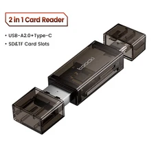 Toocki USB 2.0 C타입-마이크로 SD TF 메모리 카드 어댑터 노트북 PC 스마트폰 액세서리 2-in-1 리더, 01 USB AC