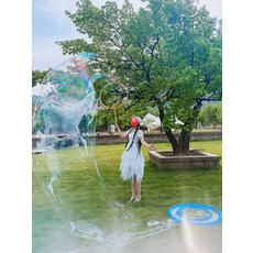 날라마켓 대형비눗방울 비눗방울 감옥 놀이 축제 야외 파티, 1개, D_70cm 블루 링