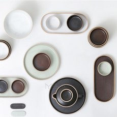 옳음 2인 14p 도자기 홈세트, 화이트+블랙, 1개